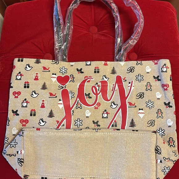 JOY BRIGHTON Tote Red/Beige Brand New - Picture 4 of 5
